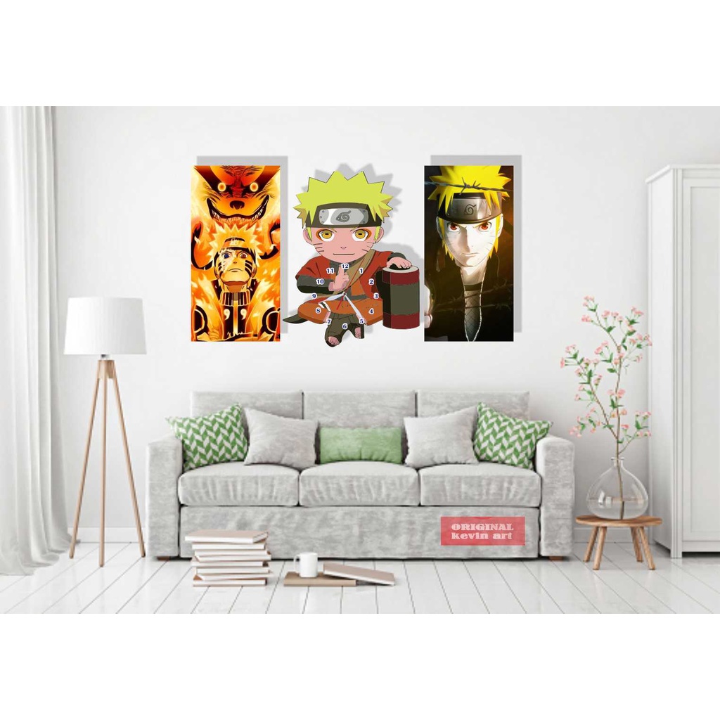 JAM DINDING KARAKTER NARUTO UNIK LUCU KEREN POSTER DINDING KAMAR TIDUR BONUS HIASAN DINDING RUANG TAMU 1 SET MINIMALIS AKSESORIS DINDING KAMAR PERNAK PERNIK RUANGAN INTERIOR MODERN MEWAH AESTHETIC KARAKTER ANAK HADIAH KADO CUSTOM TERLARIS