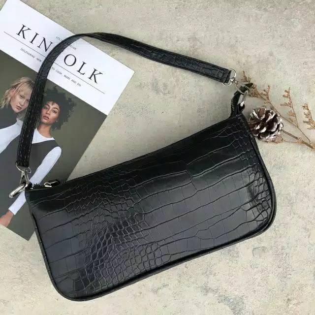 TAS WANITA KOREA SHOULDER BAG ONLY BLACK