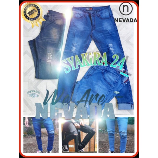 NEVADA JEANS SOBEK  LUTUT STYLISH