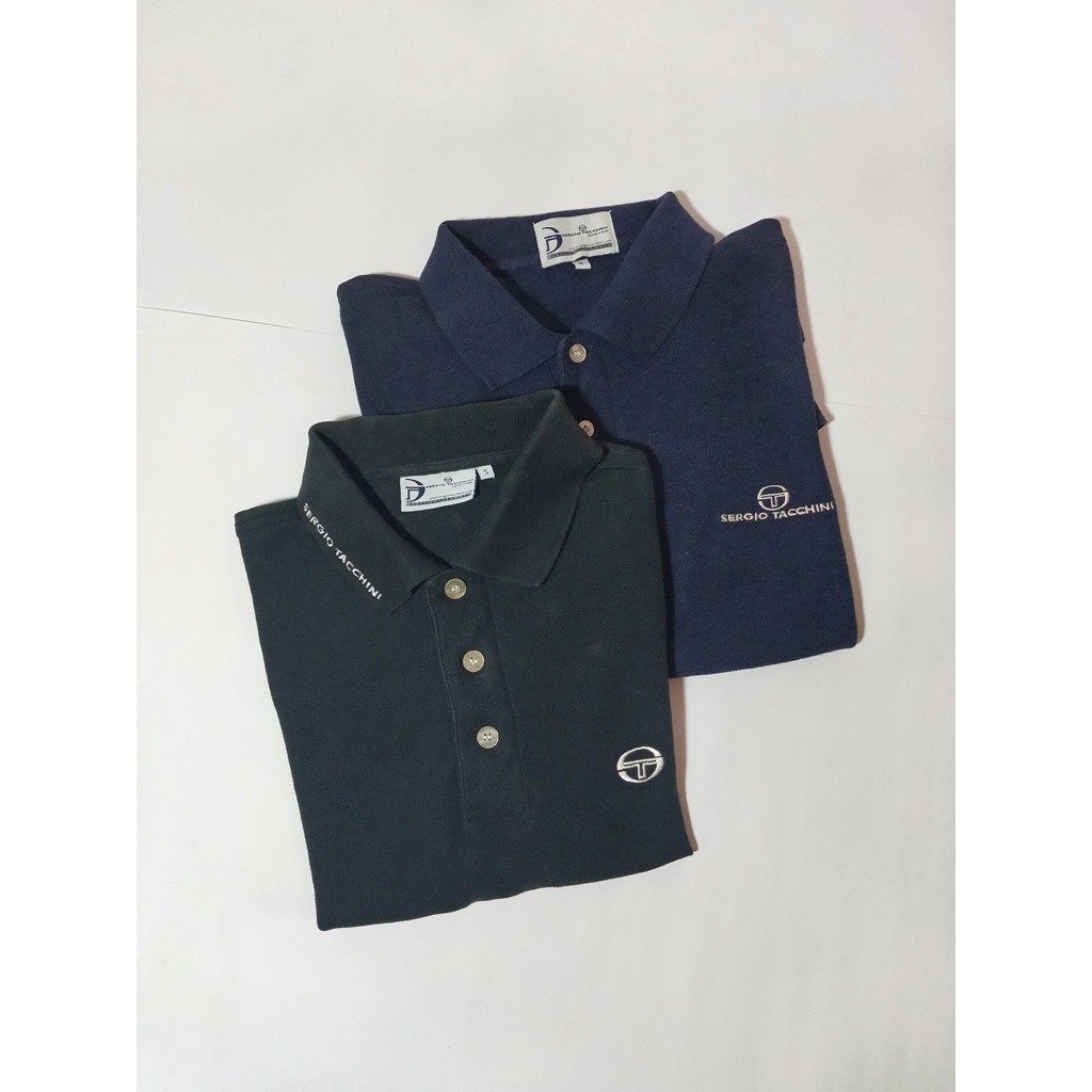 Baju Polo Shirt Sergio Tacchini Mens Black Original Murah