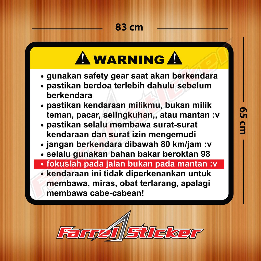 stiker sticker warning fokus