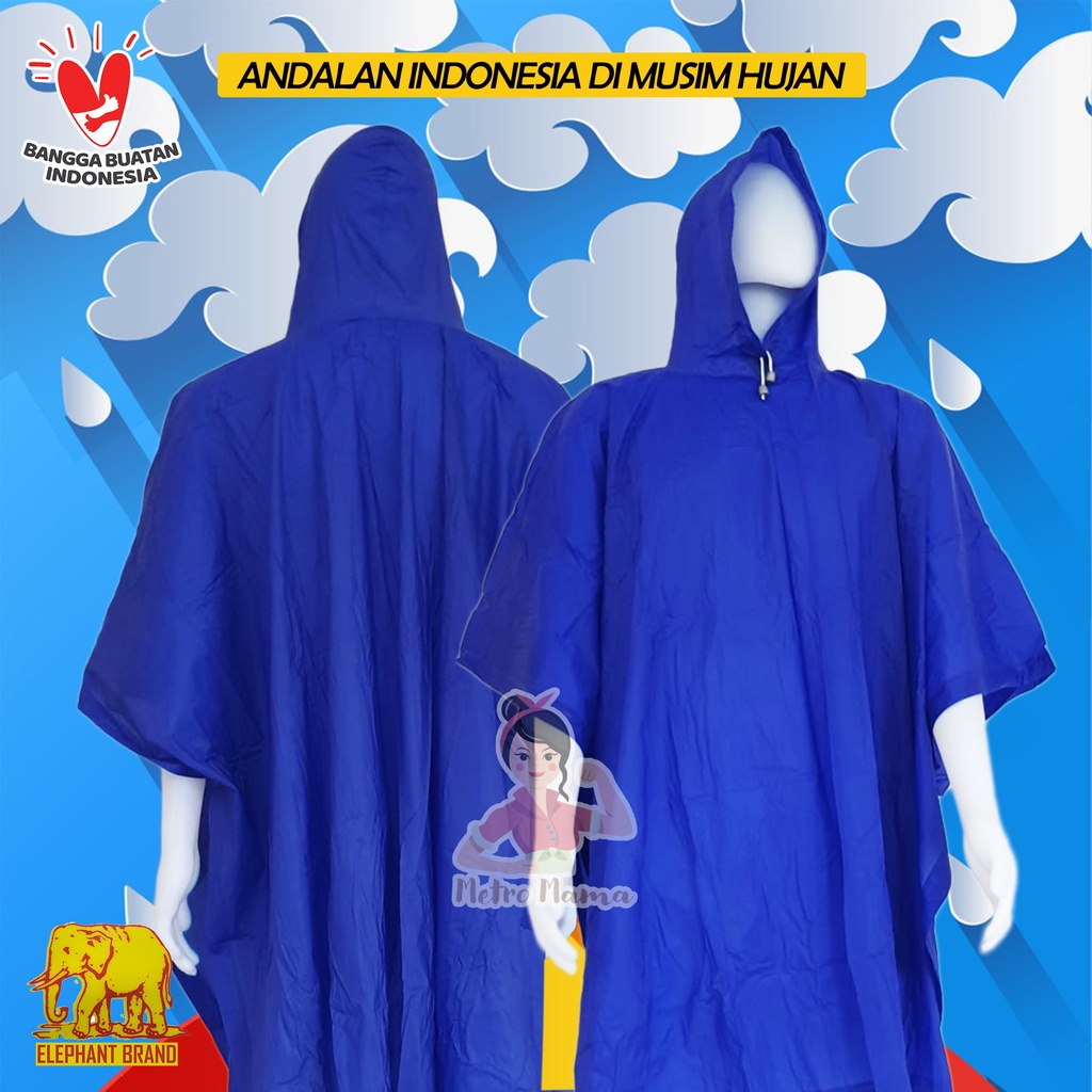 Jas Hujan Gajah Ponco Medium Lengan R dan Modern ELEPHANT BRAND Raincoat Mantel ORIGINAL