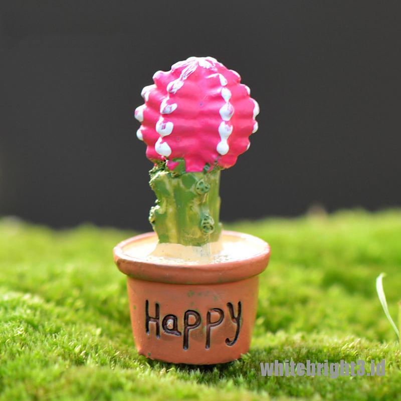 (white3) Miniatur Kaktus Untuk Dekorasi Taman Minifairy Garden DIY