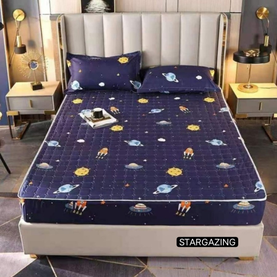 Sprei Waterproof / Sprei Protector bermotif / Sprei anti air ukuran 180x200CM dan 160x200CM-180x200 antariksa