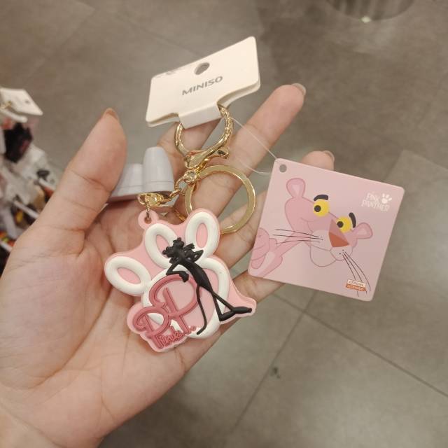GANTUNGAN KUNCI PINK PANTHER MINISO ORI