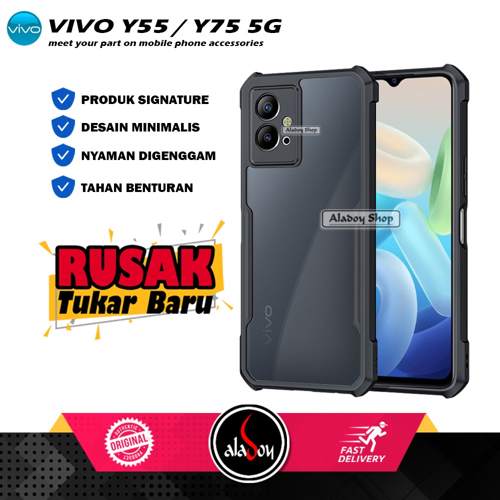 Case Vivo Y55 5G / Vivo Y75 5G 2022 Armor Shield Shockproof Airbag Transparent Premium Softcase