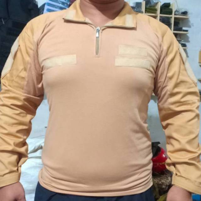 combat shirt coklat