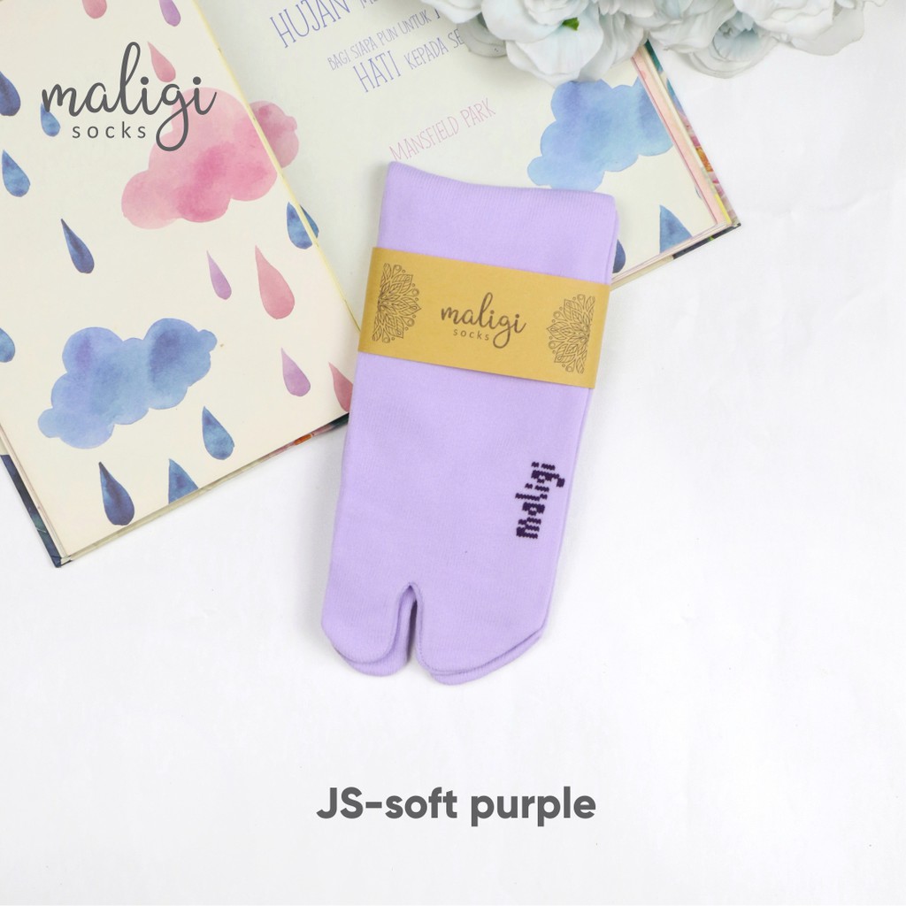 Kaos Kaki Jempol Panjang / Maligisocks / kaos kaki polos/ JL- Cream-SOFT PURPLE