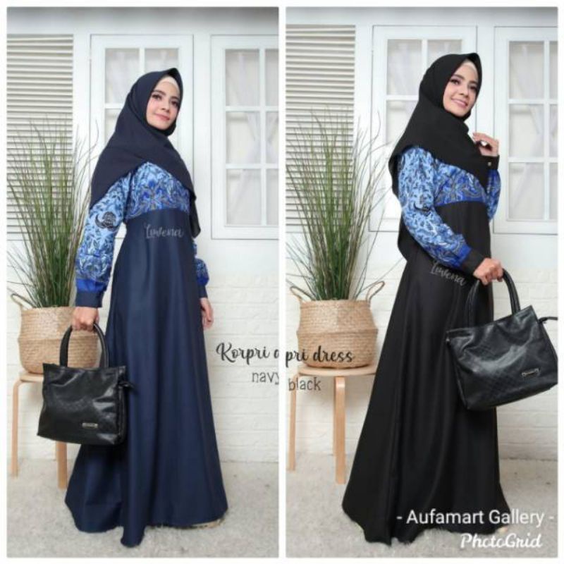 Salma Korpri Gamis Dinas Batik Korpri Nyaman Bahan Katun Toyobo Simple Busui Seragam Dinas Korpri wa