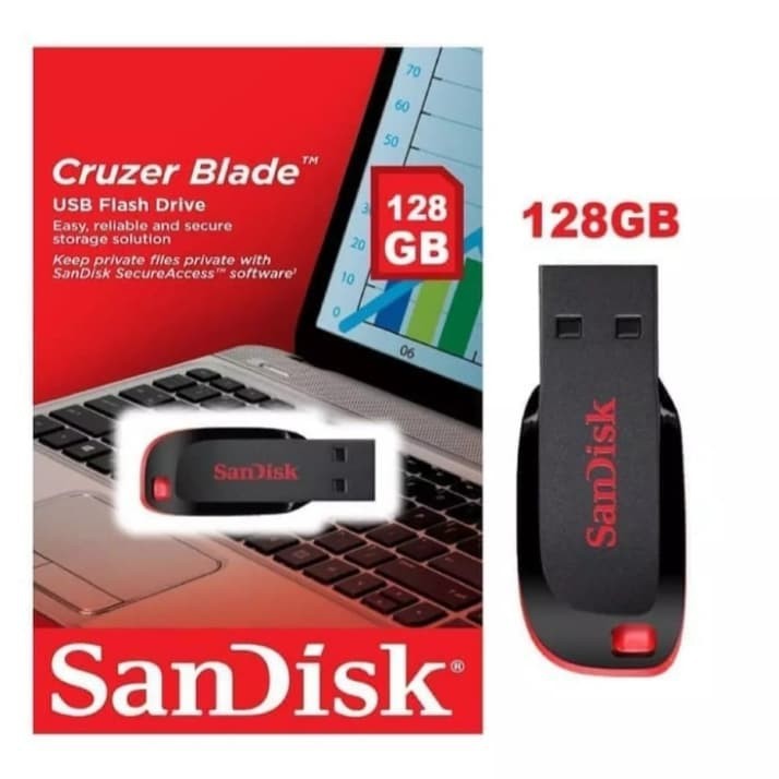 FLASHDISK SANDISK 128 CRUZER BLADE-128GB USB FLASH DISK ORIGINAL