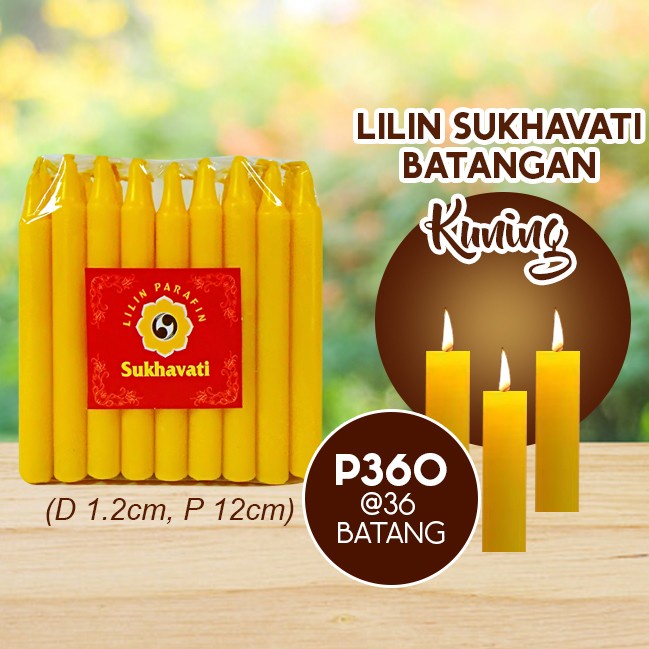 Lilin Batang Sembahyang Sukhavati P360 Kuning