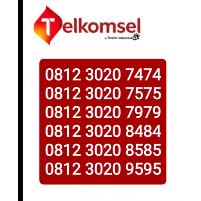 NOMOR SIMPATI CANTIK 3020 ABAB