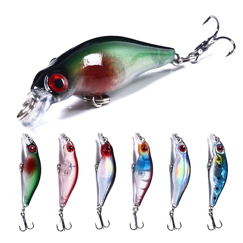 HENGJIA 6PCS Minnow Sinking Wobbler Fishig Bait Umpan Pancing Hard Bait 5cm 2.7g Artificial Crankbait Fishing Tackle