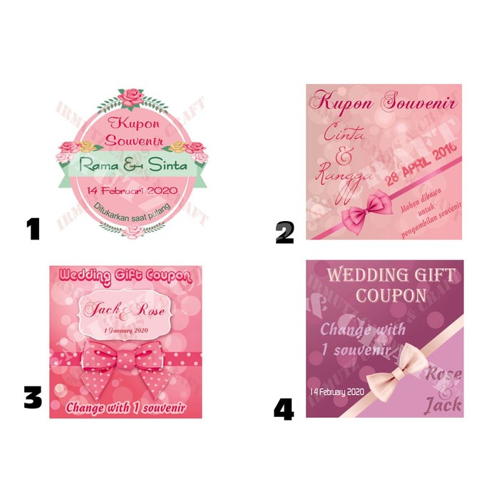 Kupon Untuk Souvenir Pernikahan
