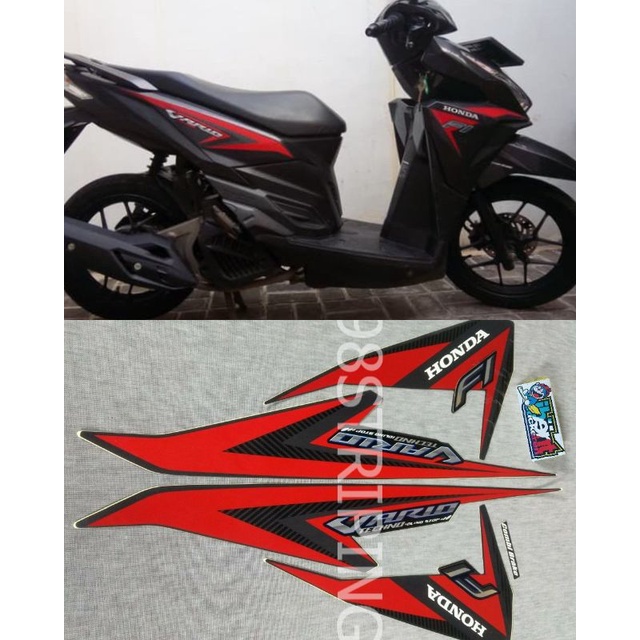 Jual STIKER HONDA VARIO TECHNO 125 F1 IDLING STOP HITAM TAHUN 2015 FI
