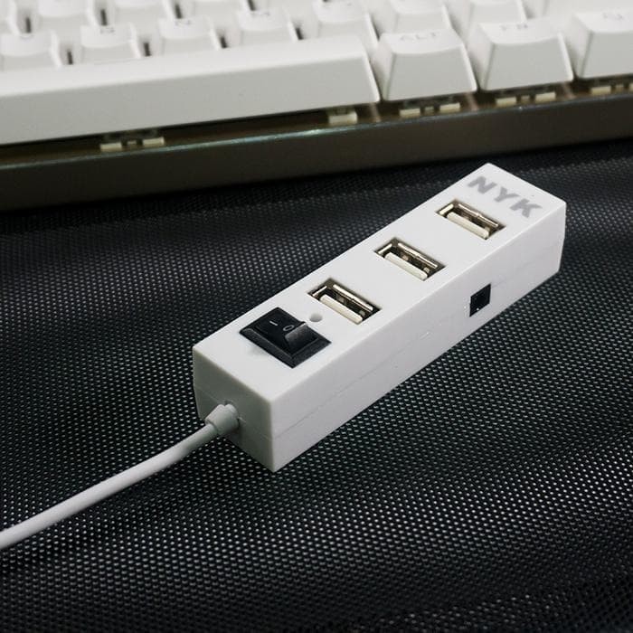 Usb 2.0 hub nyk 4 port 480Mbps 1.2m cable on-off switch H8 - Terminal usb2.0 4 slot h-8 saklar