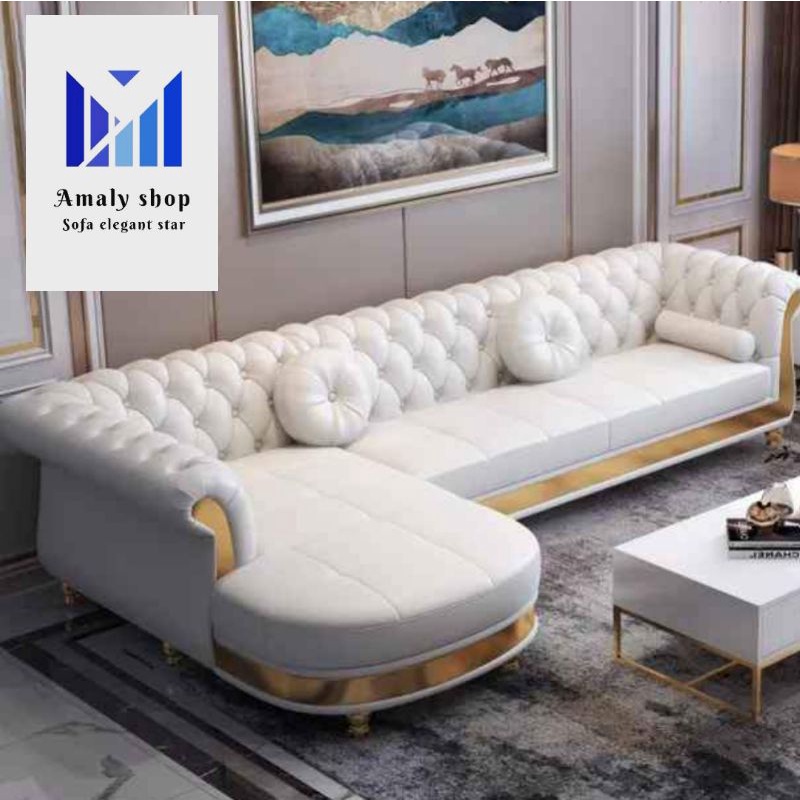 Sofa Letter L Minimalis Kursi Tamu Mewah Sofa Casterfield Kursi Jati