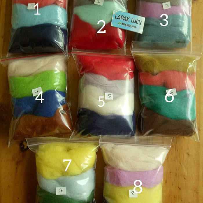 Promo Needle Felt Wool  wool felting wool felt  rambut clay amigurumi terakhir