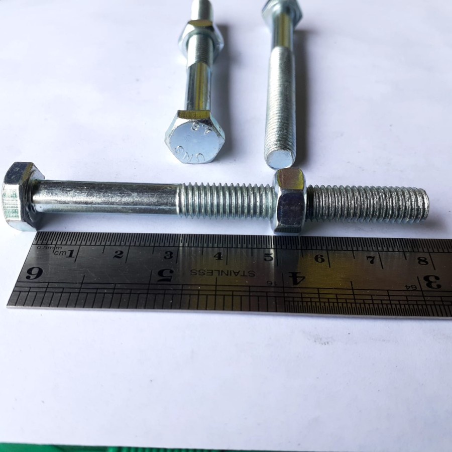 BAUT MUR PUTIH M8 X 80 / BMP M8X80 / BAUT M8X80 PUTIH BMP M8 X 80 KUNCI 13