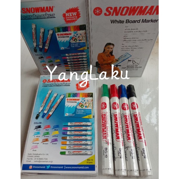 

Original Spidol white board Snowman BG-12 , Snowman White Board Marker BG-12 asli original