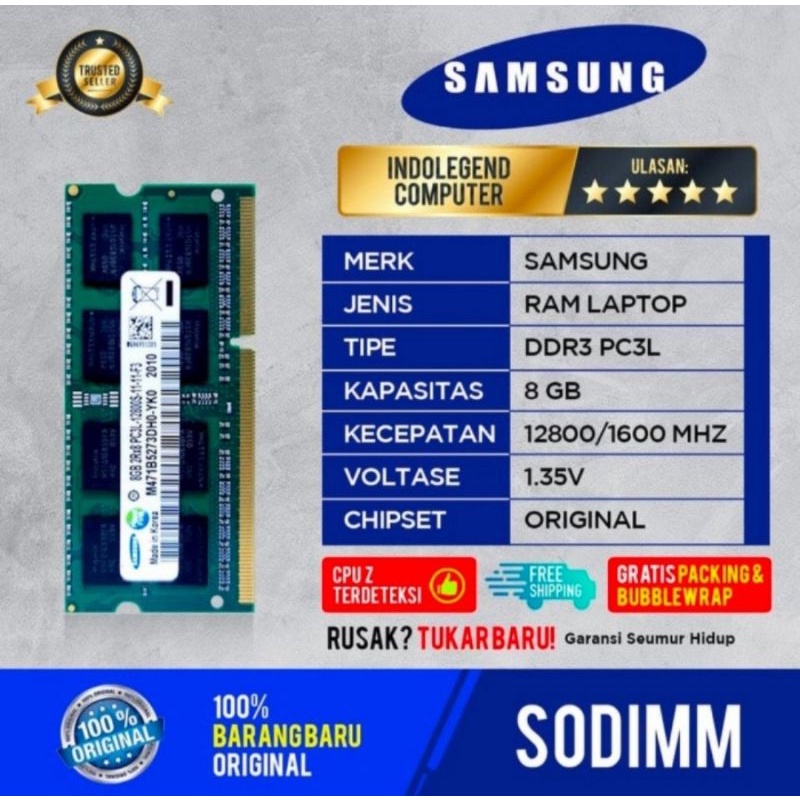 RAM SAMSUNG SODIM DDR3 8GB L PC12800