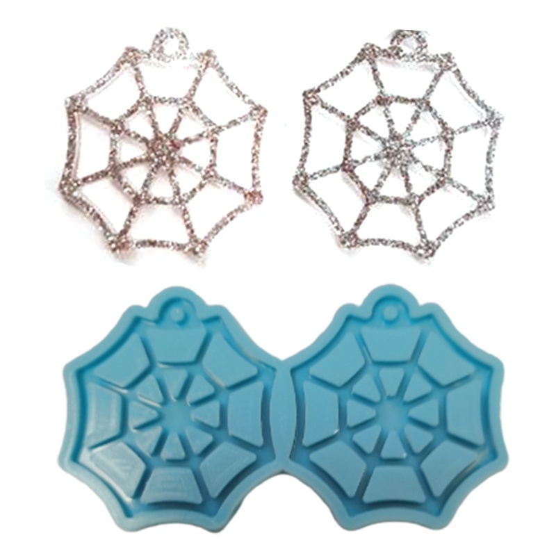 SIY  Crystal Epoxy Resin Mold Spiderweb Shape Earrings Dangler Casting Silicone Mould