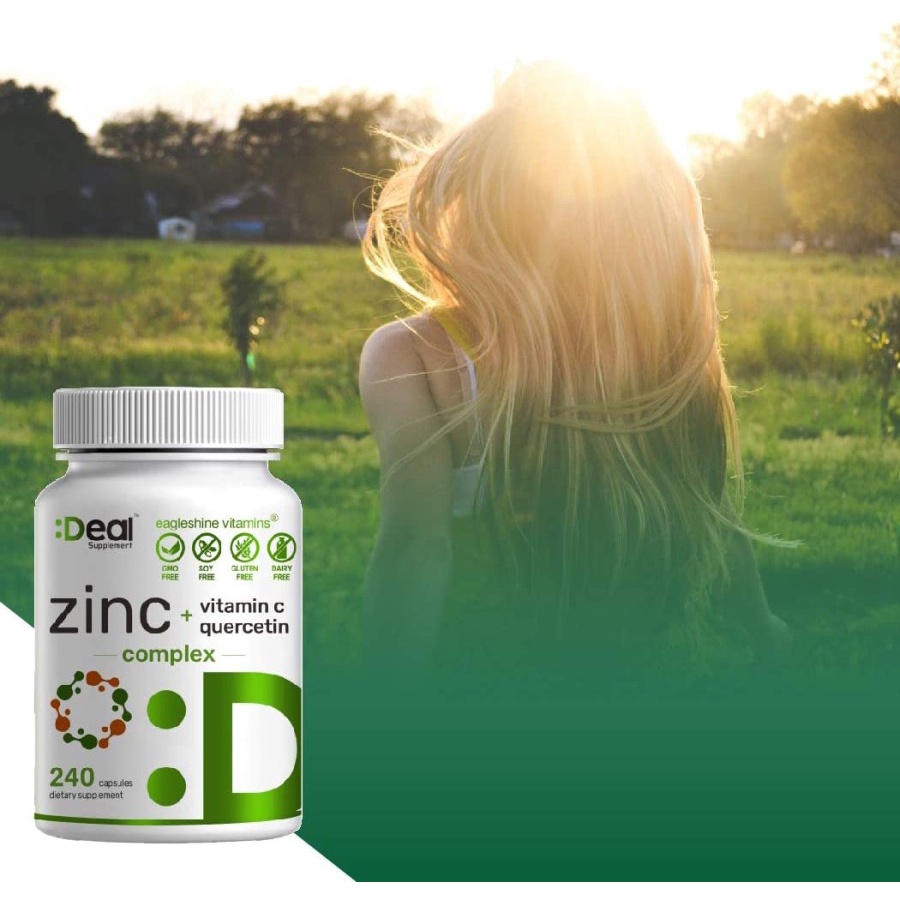 Eagleshine Zinc 50mg with Vitamin C & Quercetin, 4-1 Zinc Complex -240