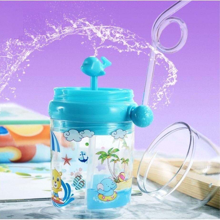 Botol Minum Anak Air Mancur Motif Animal Lumba Ikan Paus