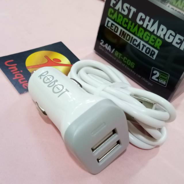 CAR CHARGER ROBOT, DUAL USB FAST CHARGER