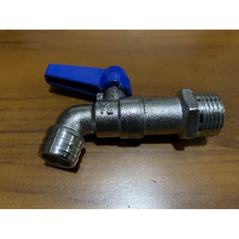 Kran tembok besi 1/2” mini gagang biru babet