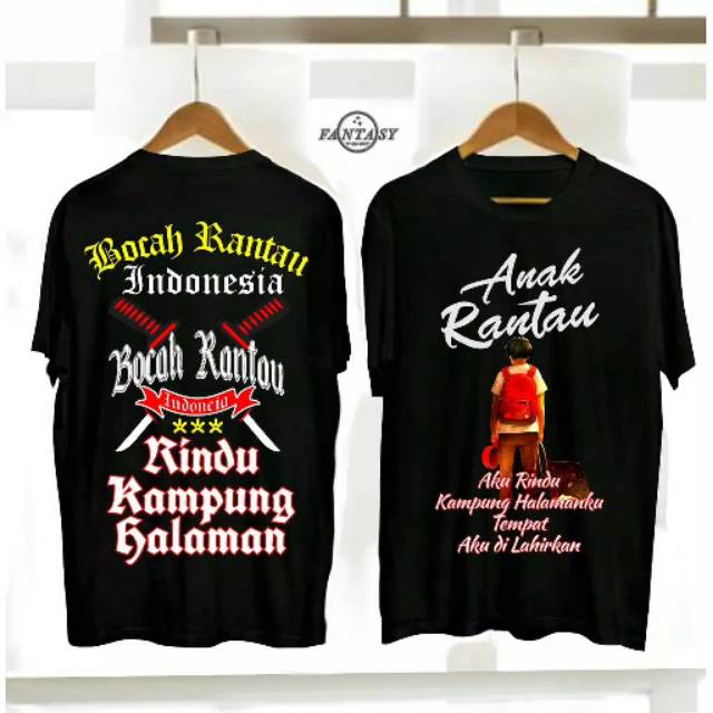 EVERLYSHOP KAOS ANAK RANTAU AKU RINDU KAMPUNG KAOS PRIA COWO DISTRO