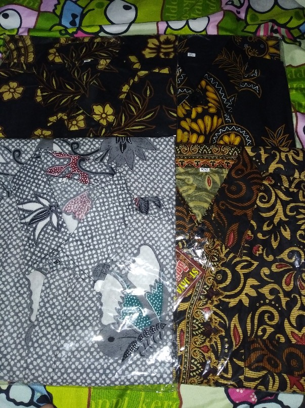 Kemeja Batik Pria Lengan Pendek Batik Size M L Xl Xxl  Bswart Hrb026 Kenongo Hem Panjang Padi