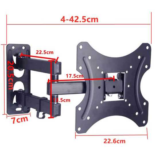 Telescopic TV Bracket monitor LCD LED 2.5m 200 x 200 Pitch 17-42Inch TV X-200