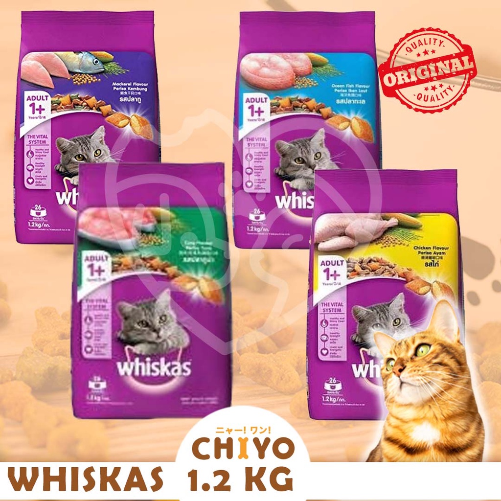 WHISKAS ADULT 1.2 KG [ MAKANAN KUCING KERING ]