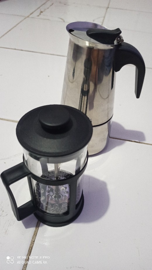 300ml Teko Kopi Moka Pot Stainless Espresso Coffee Maker Untuk 6 Cup