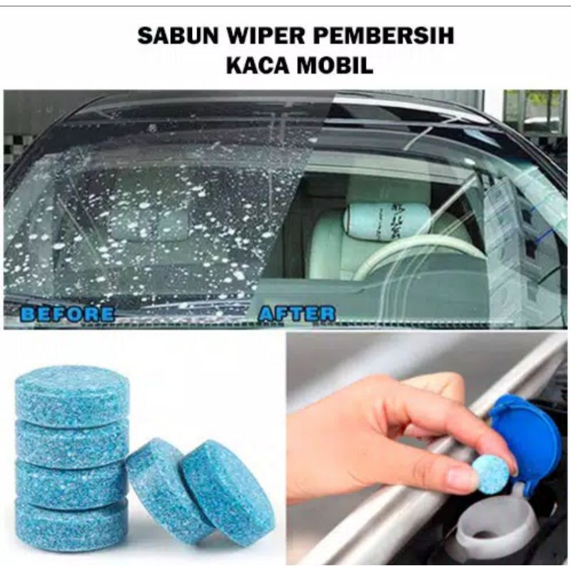PEMBERSIH Sabun Wiper Tablet Pembersih Kaca Mobil Glass Cleaner Toilet Closet Blue Biru