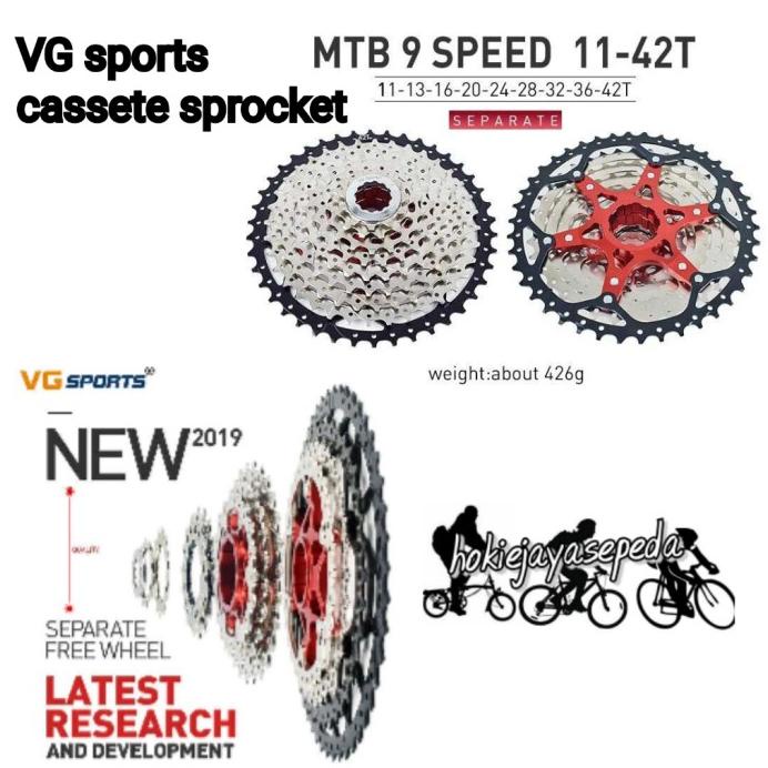 Vg Sports Cassete Sprocket 9 Speed 11T-42T Ultra Light Untuk Hub Slup Terlaris R10