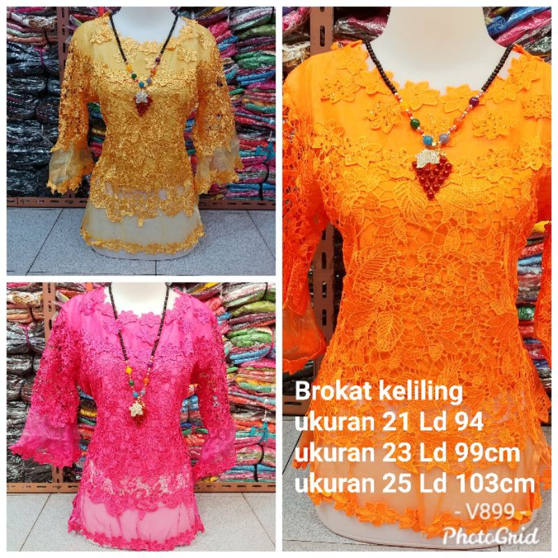 Atasan brokat premium keliling V899