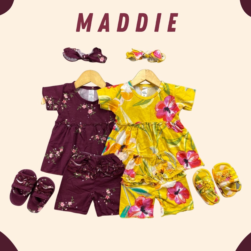 3-24 BLN SETELAN BAYI MADDIE FREE SANDAL &amp; HEADBAND BY LITTLE KODA (4 IN 1 SET) (SNI)