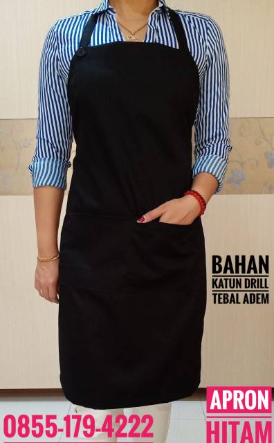 Apron plus bordir minimal 12pcs