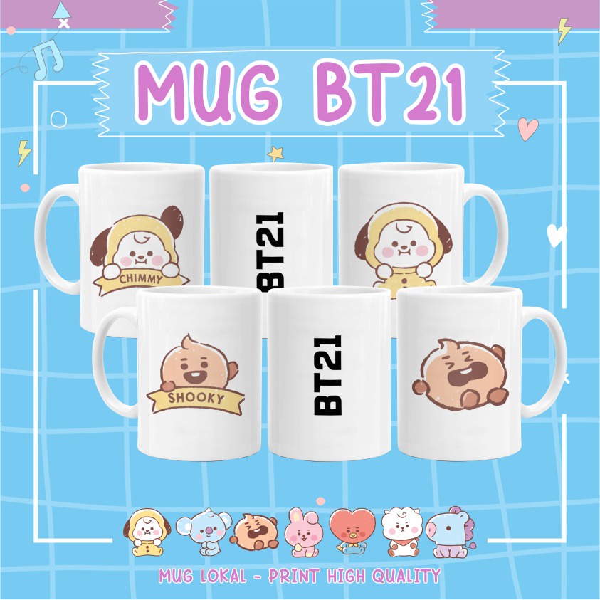 [ BT21 ] GELAS BTS BT21 / MUG DIGITAL PRINTING BTS BT21 - MERCHANDISE BTS KPOP Souvenir Hampers Kado