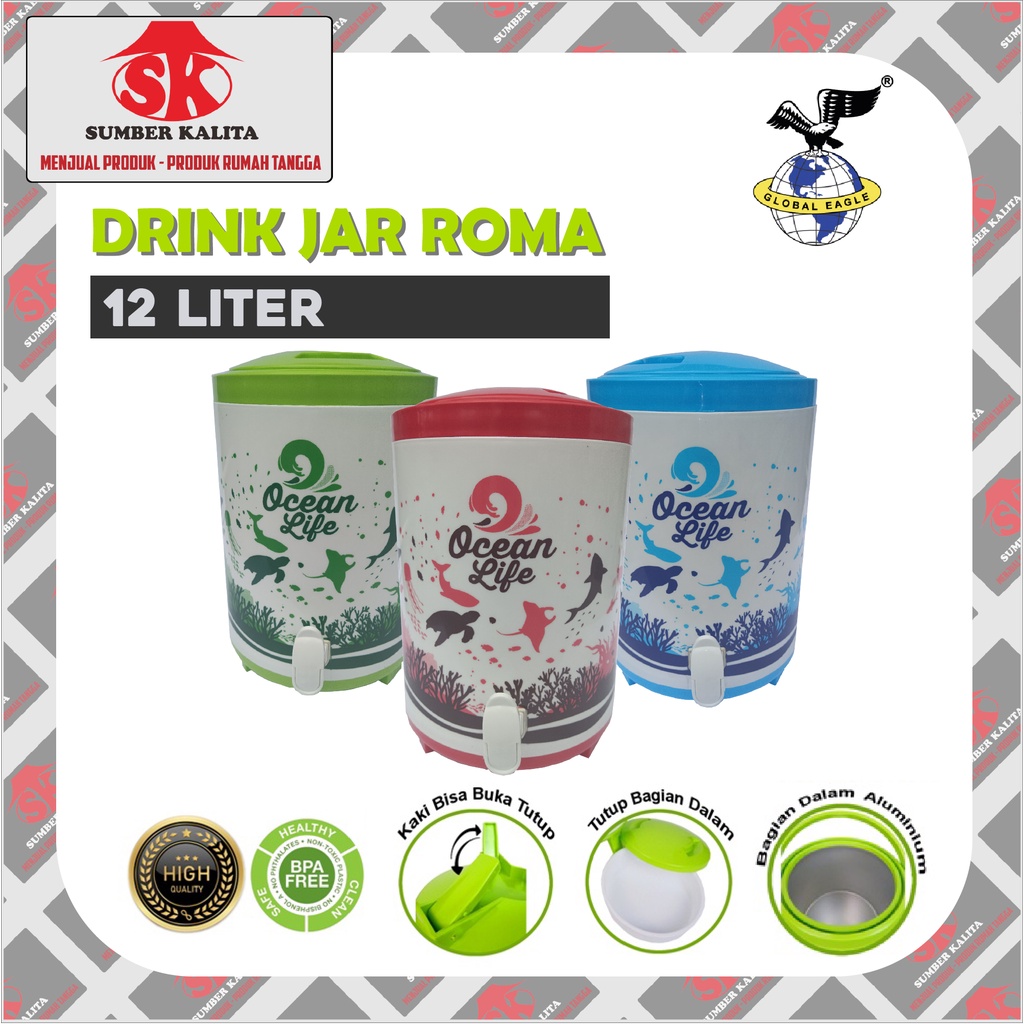 Global Eagle Drink Jar Roma 12 Liter Panas Dingin