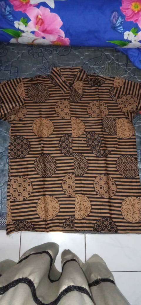 Bswart Batik Hrb026 Kenongo Hem Pendek Padi Pekalongan M L Xl Batik Pria Murah Modern Grosir