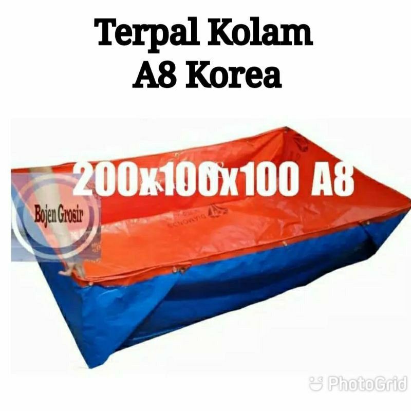 Terpal Kolam Lele Terpal Kolam Ikan A12, A8, A5 200x100x100 Korea Diamond
