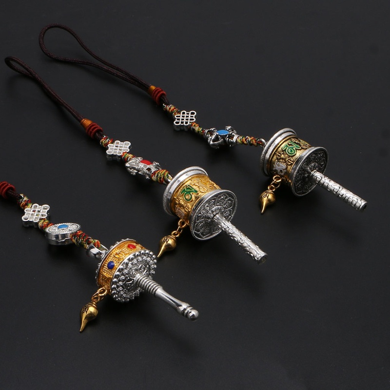 SIY  Prayer Wheel Spinner Keychain Om Mani Padme Hum Spirits Tibetan Buddhism Keyring