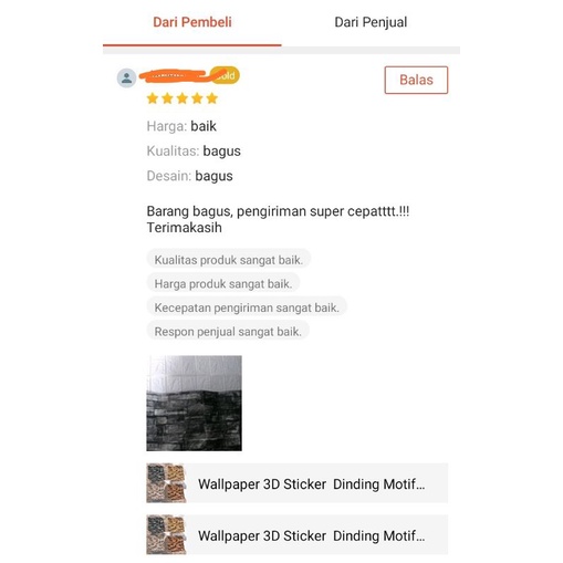 Wallpaper 3D Sticker  Dinding Motif Corak Batu Alam / Wallpaper 3D Foam Brick Emboss-8