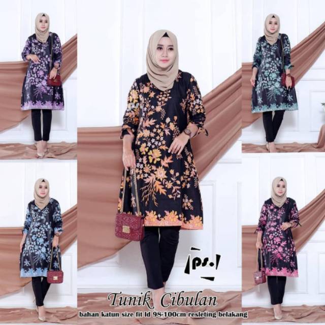 TUNIK BATIK || BATIK TUNIK CIBULAN UNGU BIRU ORANGE TOSCA PINK