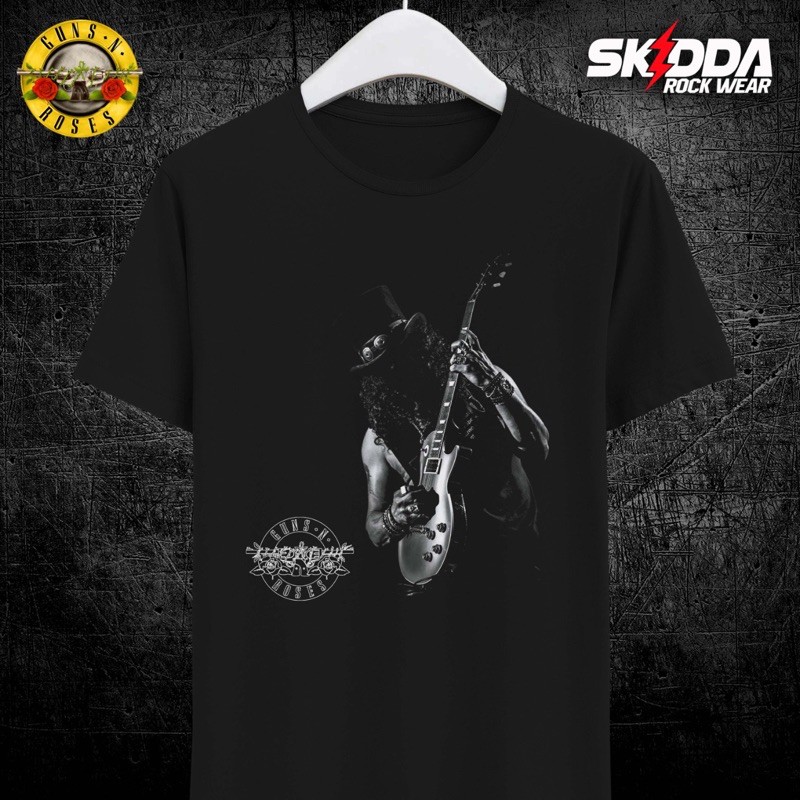 T Shirt Kaos Band Rock GNR SLASH - 01 - Premium Black NSA