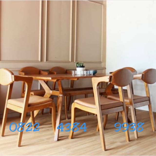 Meja Kursi Makan Cafe Jati Jepara Minimalis Hotel Restoran Warung Makan Resto Minibar Mewah Murah