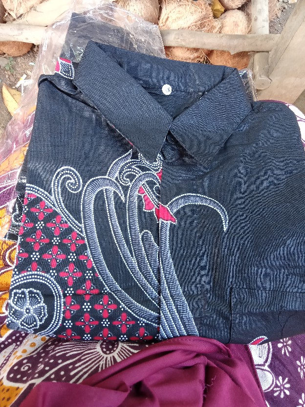 Kemeja Batik Pria Lengan Panjang Size M L Xl Xxl  Bswart Batik Hrb026 Kenongo Hem